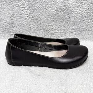 Comfortfüße Velda Womens Size 39 US 8 Ballet Flats Black Leather Slip On Handmad